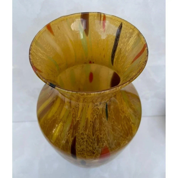 Italian Maestri Vestri Monumental Polychrome Art Glass Vase with Gold Aventurine - Picture 4 of 13